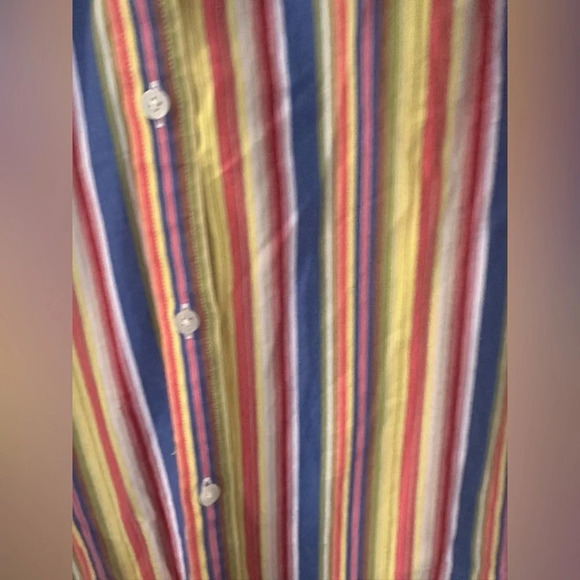 Lauren by Ralph Lauren Multi-Color Striped Button Up Cotton Blouse SZ S M0342 - Picture 5 of 9